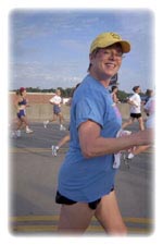 Woman Smiling While Jogging
